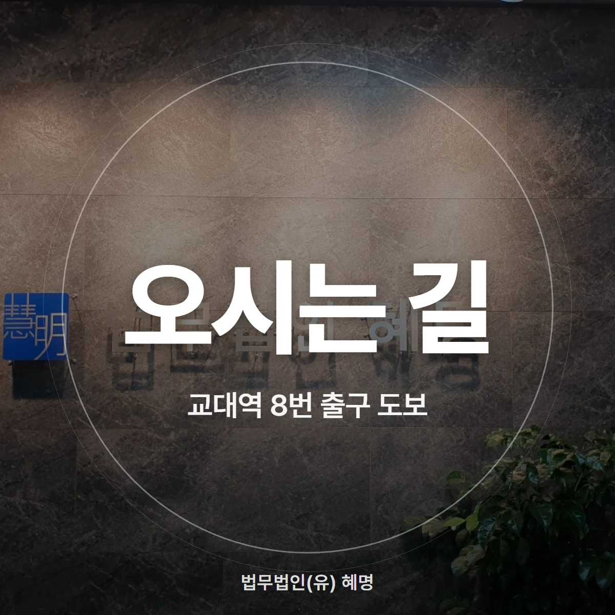 오시는 길 교대역 8번 출구 도보
