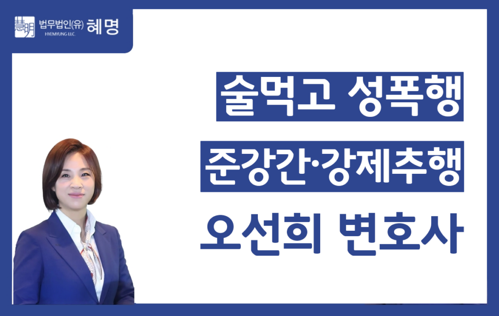 술먹고 성폭행·성추행 | 준강간·준강제추행 블랙아웃 | 서초 오선희 형사전문변호사