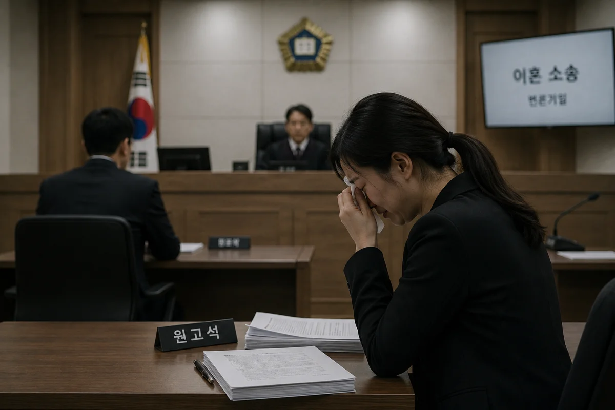 서초 스토킹 처벌법, 접근금지부터 시작 (2026) 7 서초 스토킹 처벌법|이혼 소송 변론기일 법정에서 눈물을 흘리는 원고