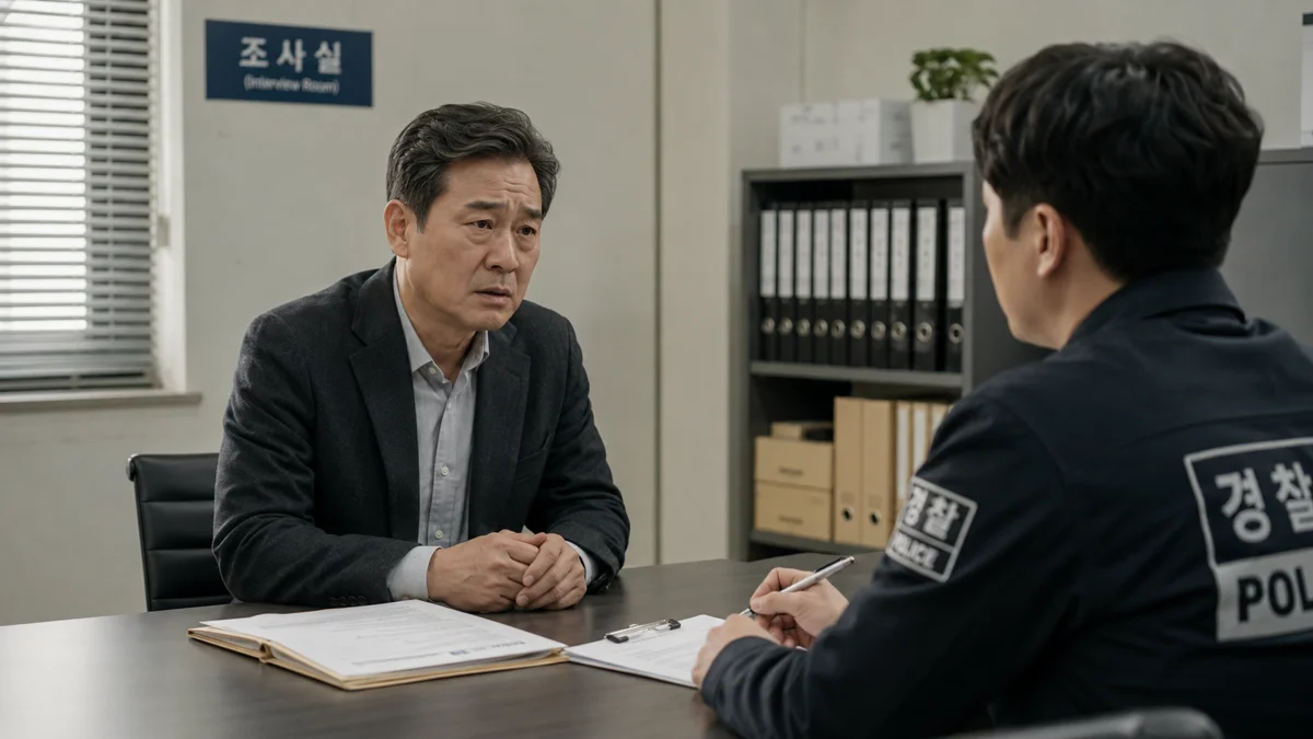 강남 강제추행 무혐의, 이 3가지 초기 대응이 중요 2 강남 강제추행 무혐의|경찰 조사실에서 조사를 받고 있는 남성