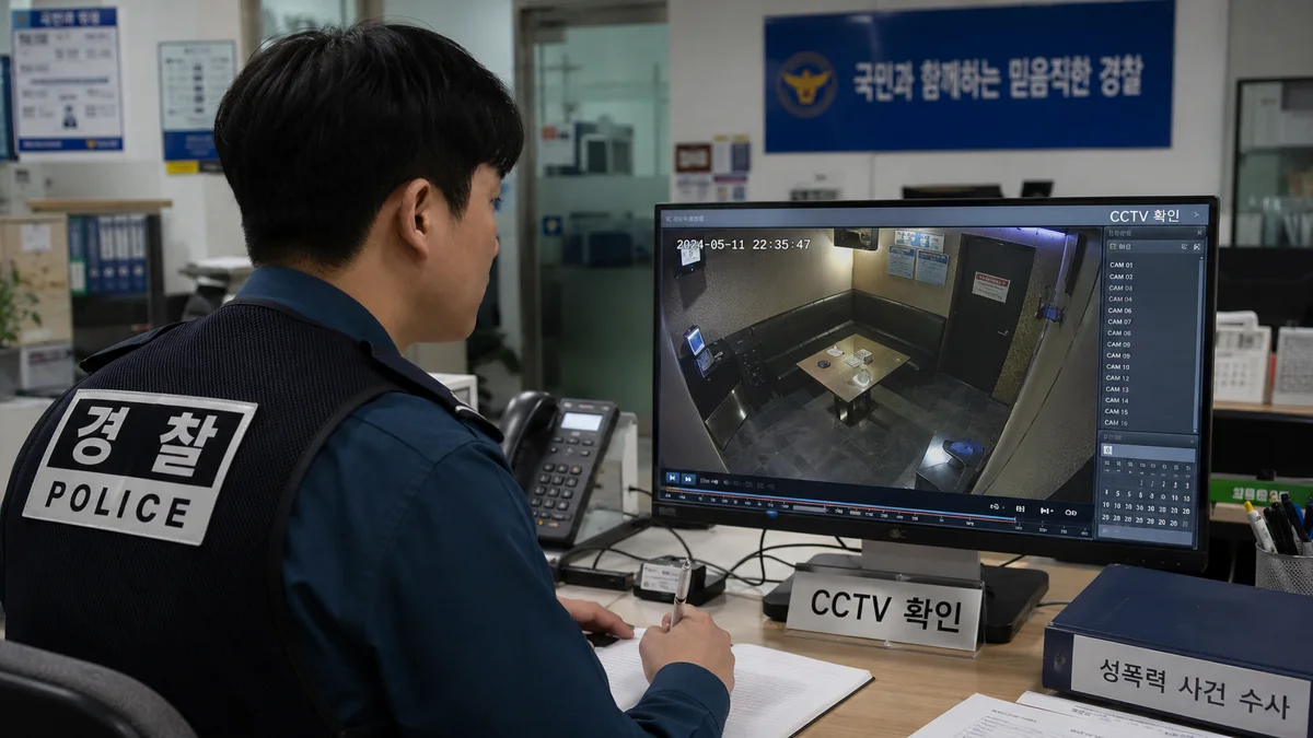 서초 디지털 성범죄 증거, 무결성 입증이 관건 4 서초 디지털 성범죄 증거|성폭력 사건 수사를 위해 CCTV를 확인하는 경찰