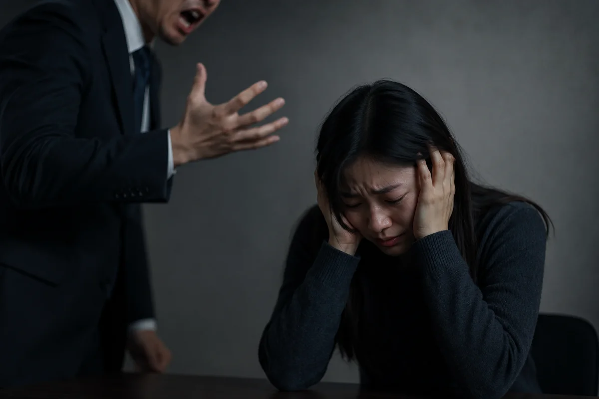 마포 특수강간 합의, 합의가 어려울 때 검토할 양형 자료 2 마포 특수강간 합의|남성의 폭언과 위협에 괴로워하는 여성의 모습